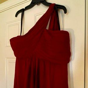 Ever-Pretty Womens Plus Size One Shoulder Ruched Chiffon Long Dress